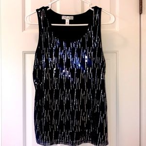 Black sequin tank top